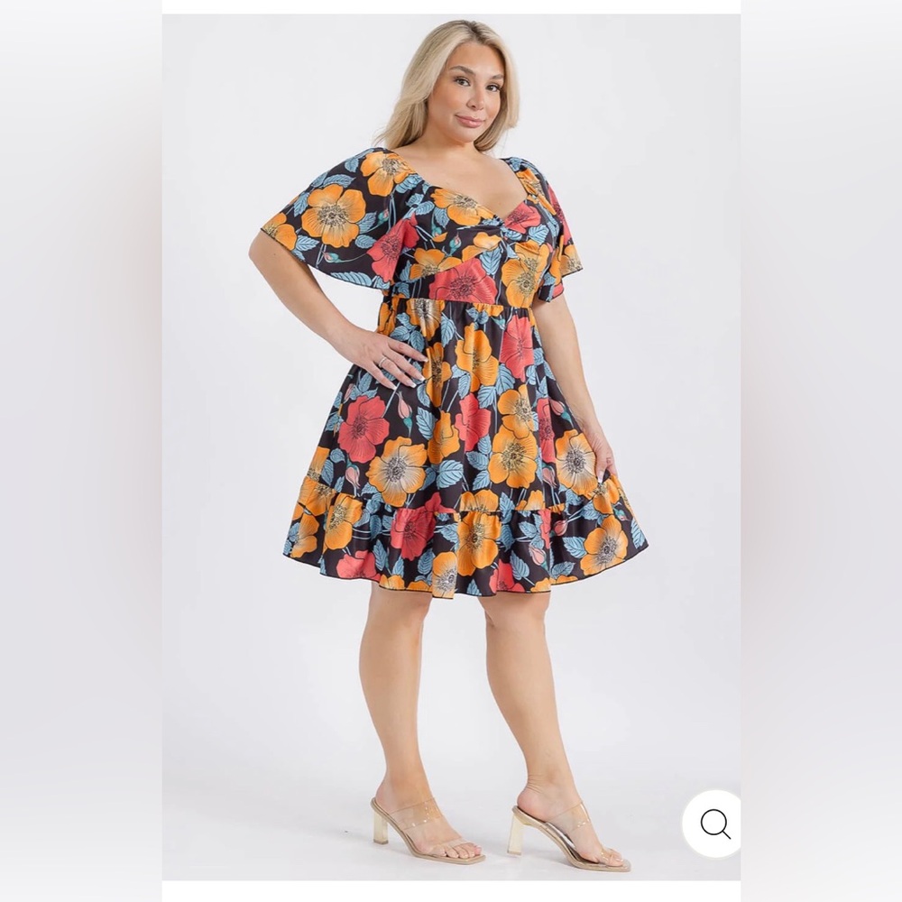 NWT SOUL OF CURVES Floral Print Mini flare dress size 3X 🌸🌺🌹 BG 03